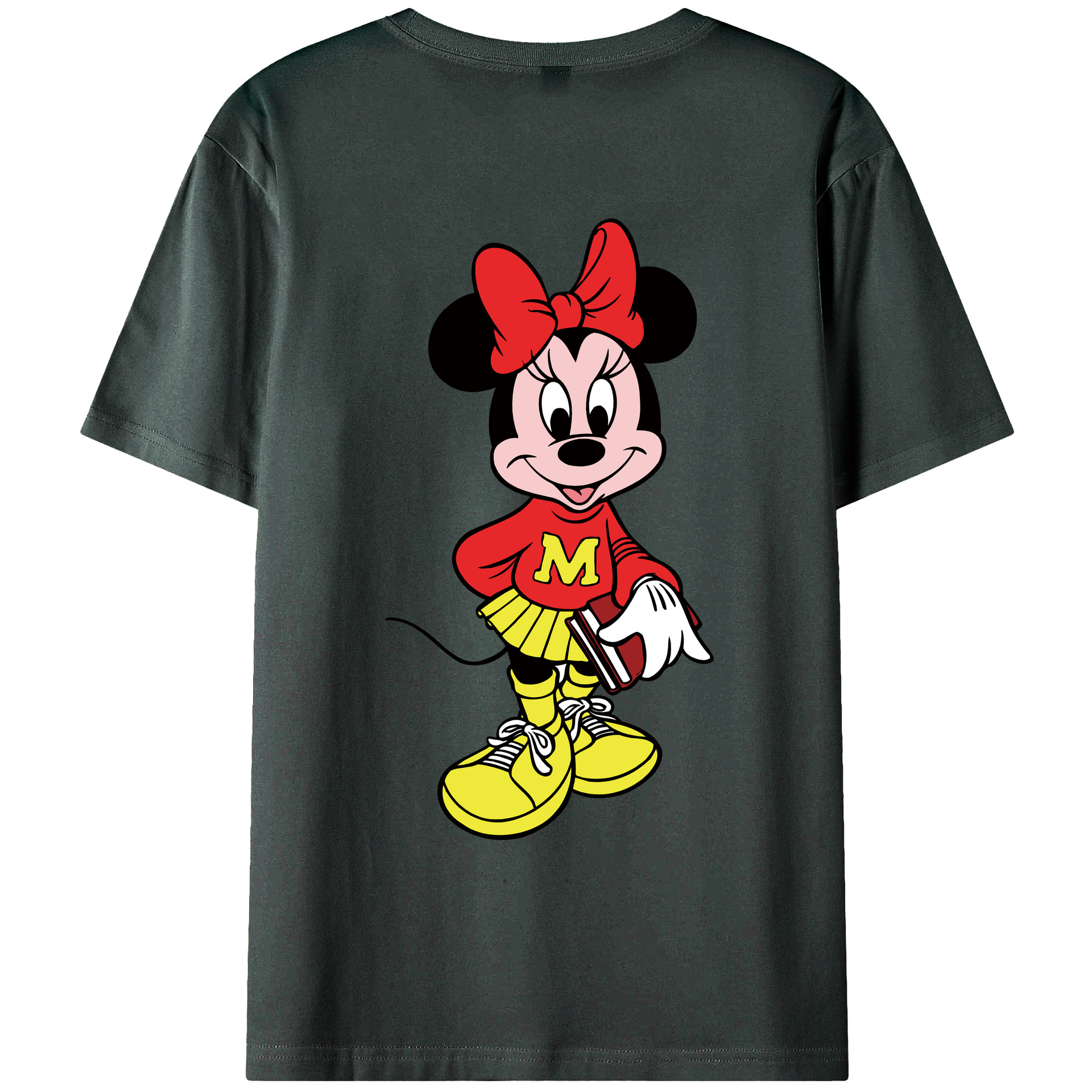 ミッキーマウス Mickey Mouse 綿100％ メンズ半袖Tシャツ（バックプリント） 通気性